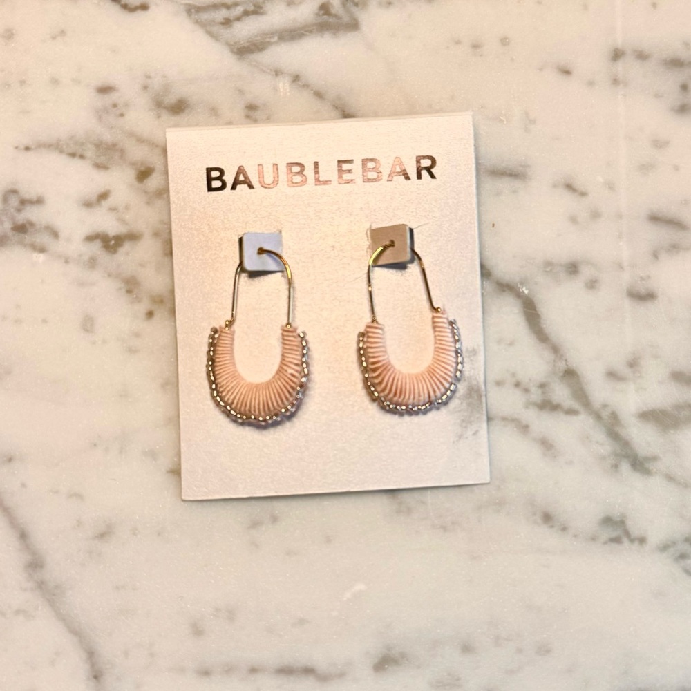 Bauble bar silver pink earrings